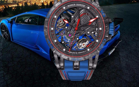 将超跑融于腕表中 罗杰杜彼Excalibur Aventador S系列蓝色腕表
